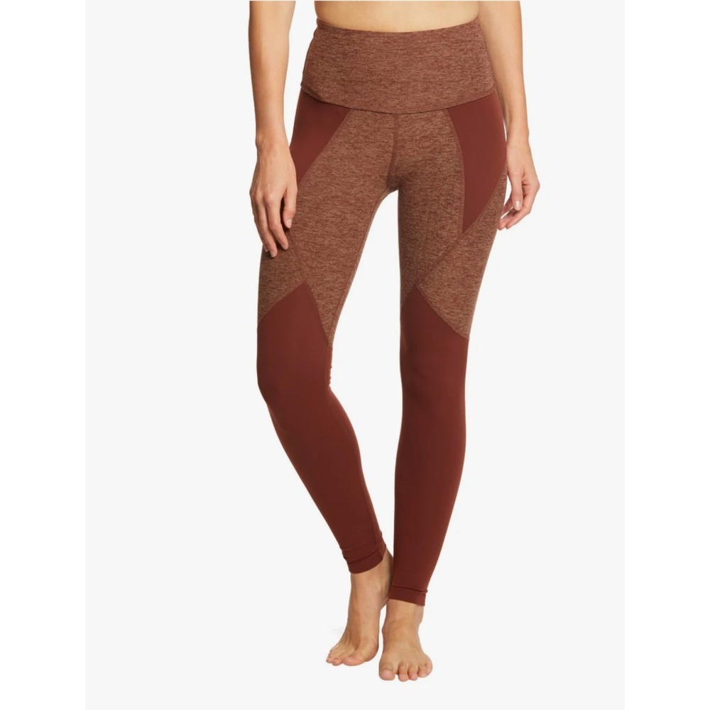 Beyond Yoga Spacedye Paneled High Waisted Yoga Legging Red Brown Womens Large